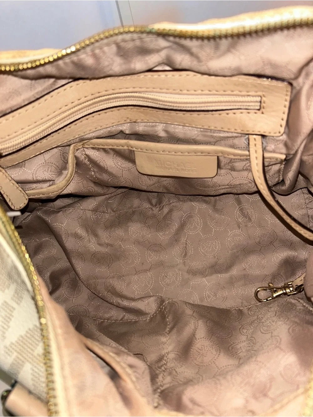 Michael Kors Grayson Signature Vanilla Satchel